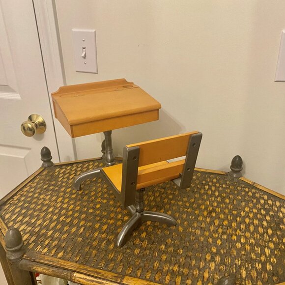 American Girl Doll School Desk & Chair Set – Wood & Metal – Vintage Style - Picture 10 of 10